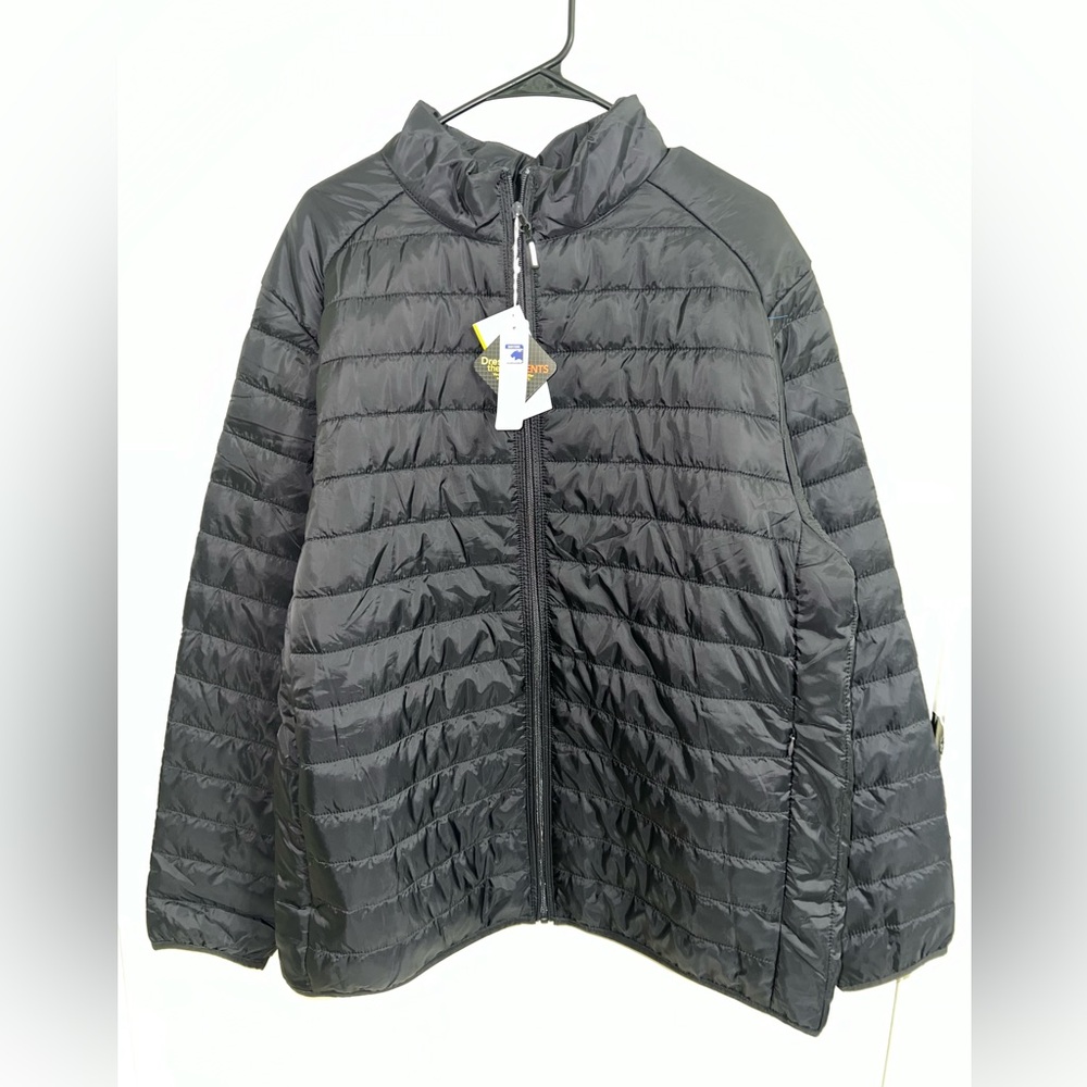 Unisex XL Long Sleeve Puffer Jacket in Navy Blue